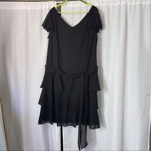 Black Ruffled Layered Dress